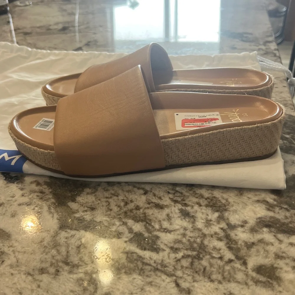 Beek Brown Leather Slide Sandals - Picture 7 of 8